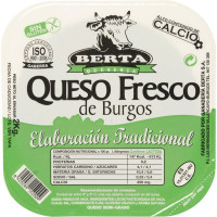 BERTA queso fresco tipo Burgos de vaca peso aproximado pieza 2 kg