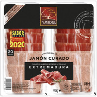 NAVIDUL jamón curado en medias lonchas sin gluten sin lactosa pack 2 x 69 g envase 138 g