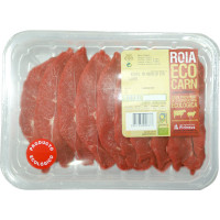PIRINEUS ternera ecológica Roia filetes de espalda llana 1ª B bandeja 425 g peso aproximado