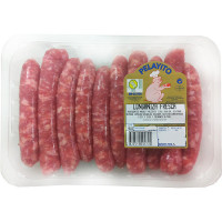 PELAYITO salchicha blanca fresca de cerdo bandeja 8-9 unidades peso aproximadamente 370 g