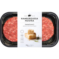 HAMBURGUESA NOSTRA hamburguesa Parmesano 2 unidades sin gluten bandeja 300 g con carne de añojo y parmesano