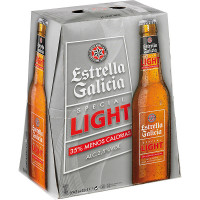 ESTRELLA GALICIA light cerveza rubia nacional especial pack 6 botellas 33 cl
