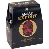 AMBAR EXPORT cerveza tostada tres maltas de doble fermentación pack 6 botellas 25 cl
