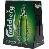CARLSBERG cerveza rubia danesa pack 6 botellas 25 cl