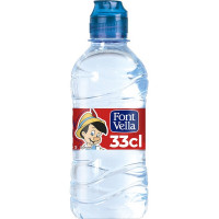 FONT VELLA agua mineral natural sin gas botella 33 cl con tapón Sport (personajes surtidos según existencias)