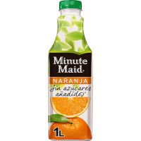MINUTE MAID bebida de zumo de naranja a partir de concentrado sin azúcares añadidos botella 1 l
