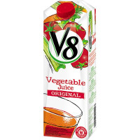 V8 zumo de tomate y verduras (zanahoria, apio, remolacha, perejil, lechuga, berro, espinaca) brik 1 l a partir de concentrado