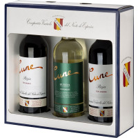 CUNE vino tinto crianza DOCa Rioja Estuche 2 botellas 75 cl + regalo de vino blanco verdejo DO Rueda botella de 75 cl
