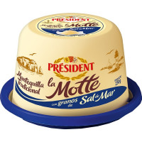 PRESIDENT La Motte mantequilla con granos de sal marina tarrina 250 g
