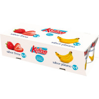 KALISE yogur sabores 4 sabor fresa + 4 sabor plátano sin gluten pack 8 unidades 125 g