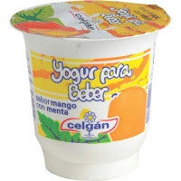CELGAN yogur líquido sabor mango con menta tarrina 135 g