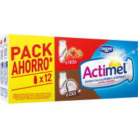DANONE ACTIMEL L. Casei sabores 6 fresa + 6 coco pack 12 unidades 100 g