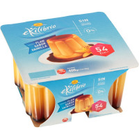 REINA Ekilibrio flan desnatado 0% m.g. sabor vainilla sin azúcares añadidos sin gluten pack 4 unidades 100 g