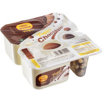 REINA yogur con bolitas de cereales recubiertas de 3 chocolates negro, con leche y unidades 143 g blanco pack 2
