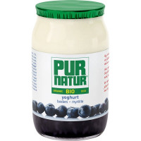 PUR NATUR yogur con una base de arándanos ecológico tarro 150 g