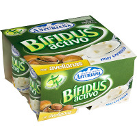 ASTURIANA BIFIDUS ACTIVO yogur natural con avellanas pack 4 unidades 125 g
