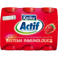 KAIKU Actif L. Casei con fresa pack 6 unidades 65 ml