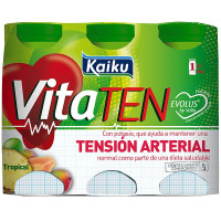 KAIKU Vitaten yogur líquido sabor a frutas tropicales sin gluten pack 6 unidades 65 ml