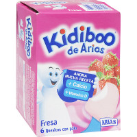 ARIAS KIDIBOO queso blanco fresco con sabor a fresa en porciones con palo especial snack infantil estuche 120 g