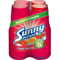 SUNNY DELIGHT refresco sabor a fresa y naranja pack 4 botellas 200 ml