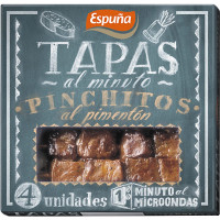 ESPUÑA Tapas al Minuto pinchitos con carne de cerdo al pimentón 4 unidades envase 80 g