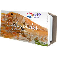 DELFIN cigalas crudas 8-12 piezas estuche 700 g neto escurrido