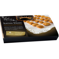 FRIDELA Surtido Sýbaris medallitas surtidas de foie queso gambas y jamón bandeja 300 g