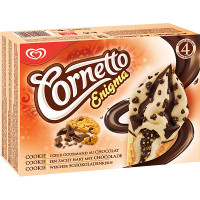 FRIGO CORNETTO ENIGMA cono helado de chocolate y cookies 4 unidades estuche 360 ml