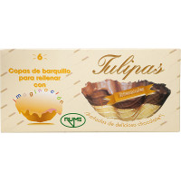 RUME tulipas artesanales bañadas de chocolate para rellenar 6 unidades estuche 100 g