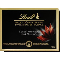 LINDT SWISS THINS láminas de chocolate negro extrafinas estuche 125 g