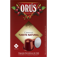 ORUS café tueste natural estuche 10 cápsulas compatibles con máquinas Nespresso