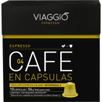 VIAGGIO Espresso 04 café italiano intensidad 8 caja 10 cápsulas compatibles con máquinas Nespresso