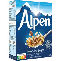 ALPEN muesli sin azúcar añadido y sin aceite de palma paquete 560 g