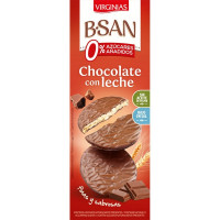 VIRGINIAS B-San galletas con chocolate con leche 0% azúcares añadidos bajas en sal paquete 120 g y sin aceite de palma