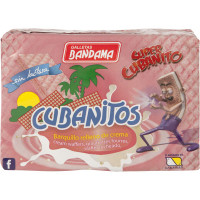 BANDAMA Cubanitos galletas de barquillo recubiertas de fresa estuche 90 g