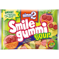 NIMM2 SMILE GUMMI caramelos de goma con zumo de frutas y vitaminas sabor ácido bolsa 100 g
