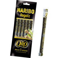 HARIBO regaliz negro pack 6 sticks en envases individuales bolsa 108 g