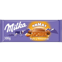 MILKA MMMAX chocolate con leche relleno de trufa y almendras tableta 300 g
