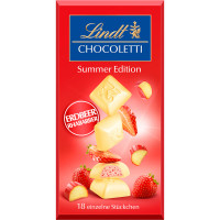 LINDT CHOCOLETTI chocolate blanco relleno de fresa edición de verano tableta 100 g