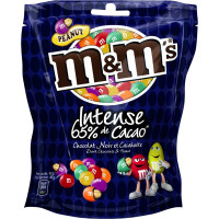 M&M`S Intense relleno de chocolate negro 65% y cacahuete bolsa 187 g