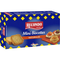 RECONDO mini biscotes tradicionales paquete 120 g 60 unidades