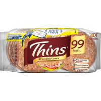 THINS Sandwich pan con 8 cereales bajo en grasa rico en fibras grano completo 8 unidades bolsa 310 g