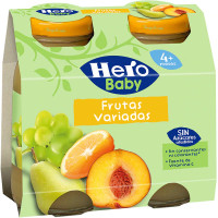 HERO BABY zumo infantil de frutas variadas sin azúcares añadidos desde 4 meses pack 2 botellas 130 ml