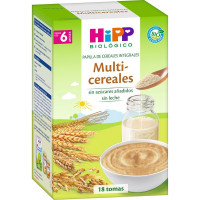 HIPP BIOLOGICO papilla multicereales ecológica sin azúcares añadidos desde 6 meses estuche 400 g