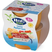 HERO BABY Cocina Mediterránea paella con verduritas tiernas y pollo desde 6 meses pack 2 tarrinas 200 g sin aceite de palma