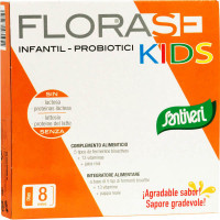 SANTIVERI Florase Infantil Kids probiótico con vitaminas y jalea real sin lactosa envase 8 viales