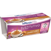 BIMANAN Línea Mi Comida crema de vainilla caramelo sustitutiva sin gluten 2 unidades estuche 420 g