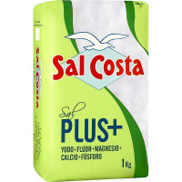 SAL COSTA Plus+ sal marina con yodo, magnesio, fósforo, flúor y calcio paquete 1 kg