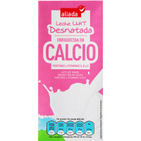 ALIADA leche desnatada UHT enriquecida con calcio envase 1 l