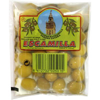 ESCAMILLA aceitunas manzanilla enteras bolsa 95 g neto escurrido